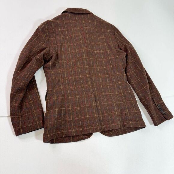 G.H. Bass & Co Blazer Women Small Brown Plaid Wool Academia  Preppy Old Money - Picture 6 of 7